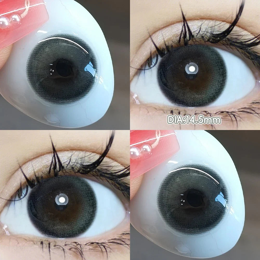 2pcs Natural Green Contact Lenses fo Eyes Beauty Color Pupils Makeup Color Eye Lenses Big Diameter Myopia Lenses-Ice Moonlight-gray-0-Free Shipping Leatheretro