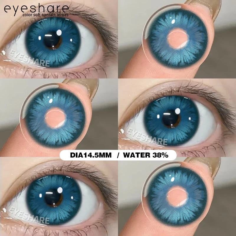 Contact Lenses 14.5mm 1Pair for Anime accessories for eyes Cosplay Color contact Lenses Halloween Eye Contacts yearly use-MONTREUX-BLUE-Free Shipping Leatheretro