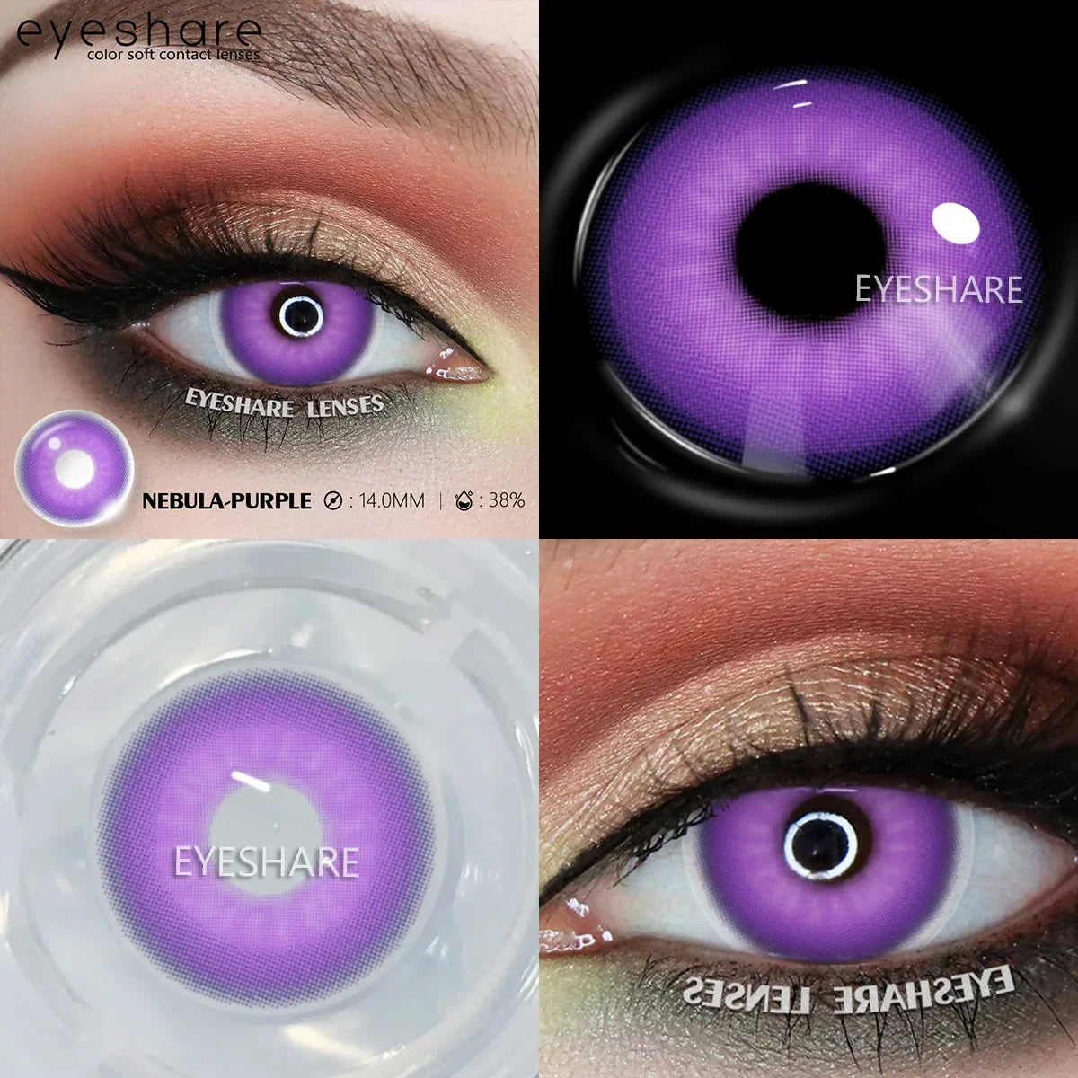 1Pair Halloween Cosplay Color Contact Lenses Eye Anime Lenses Color Contact Lenses Eye Color Lenses-NEBULA-PURPLE-Free Shipping Leatheretro