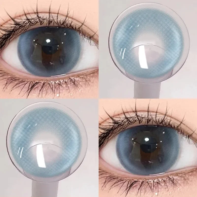 1Pair Grey Contact Lenses for Eyes Colored Lenses Beauty Pupils Soft Lens Make up Fashion Lenses Yearly Use Fast Shipping-Night Kiss Venus-4.25-Free Shipping Leatheretro