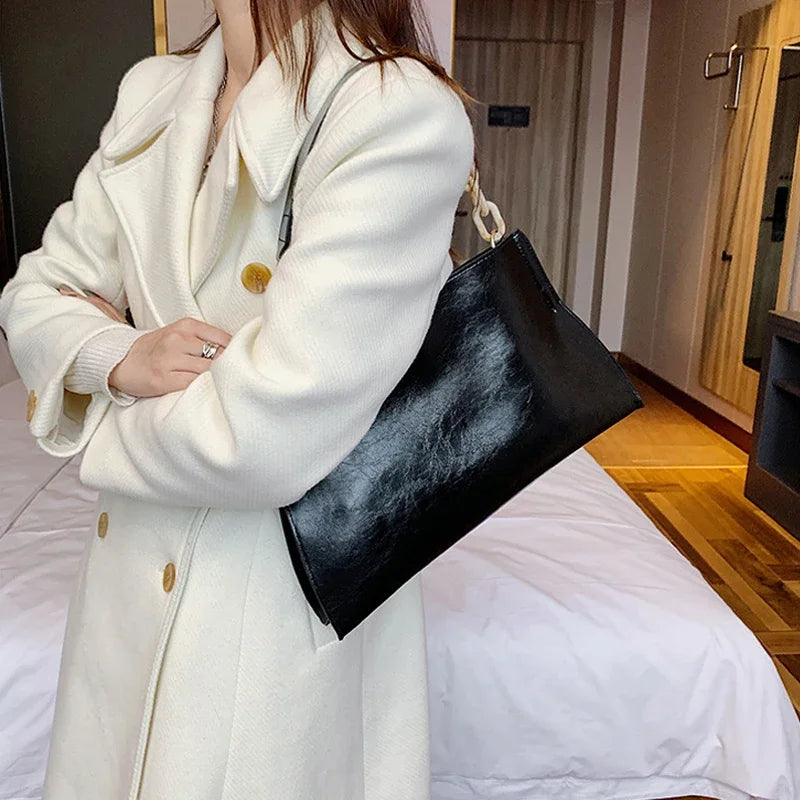 Stylish Women's Shoulder Bag - Soft Synthetic Leather Crossbody Bag-Handbags-Dark Green-Free Shipping Leatheretro