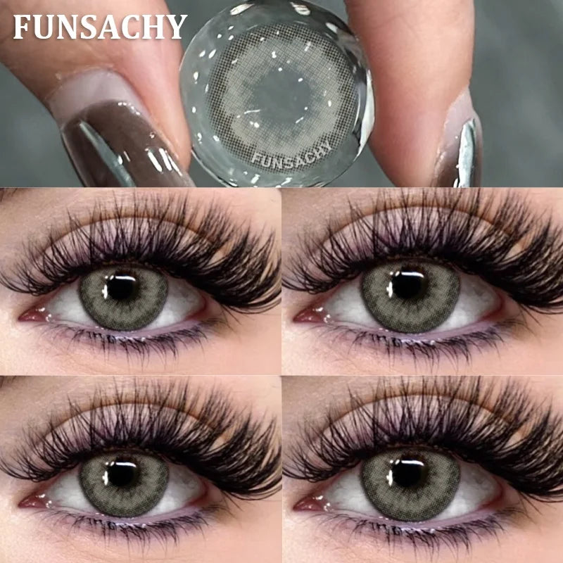 1 Pair Big Black Color Contact Lenses Natural Gray Lenses Blue Korean Eye Makeup Contacts Yearly Beauty Pupils Cosmetic-SATUN-GRAY-0-Free Shipping Leatheretro