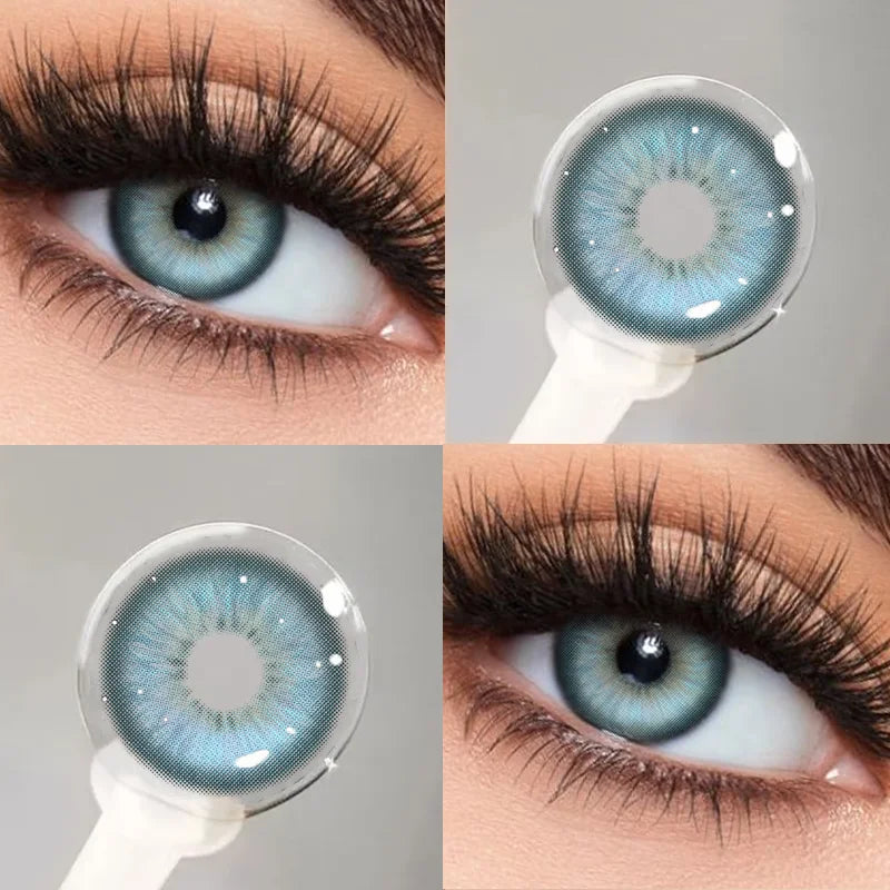1 Pair Colorful Contact Lenses for Eyes Gold Eye Anime Cosplay Lenses With Prescription Myopia Lenses Green Iris Lens-Casablanca blue-0-Free Shipping Leatheretro