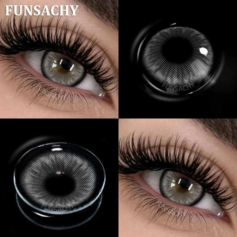 New Contact Lenses Natural Brown Eye Makeup Contacts Grey Color Lens Korean Softlens Yearly Cosmetics for Women-AUDREY-GRAY-0-Free Shipping Leatheretro