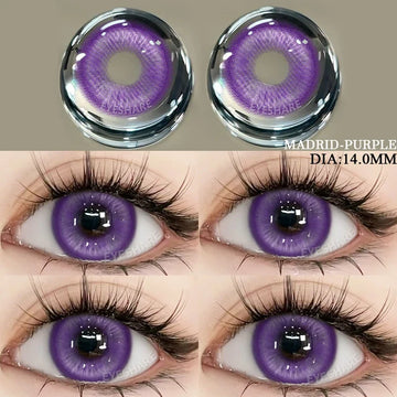 Colored Contact Lenses 2pcs Purple Contact Lenses Anime Cosplay Contact Eye Lenses Halloween Beauty Makeup Color Lens-MADRID-PURPKE-China Mainland-Free Shipping Leatheretro
