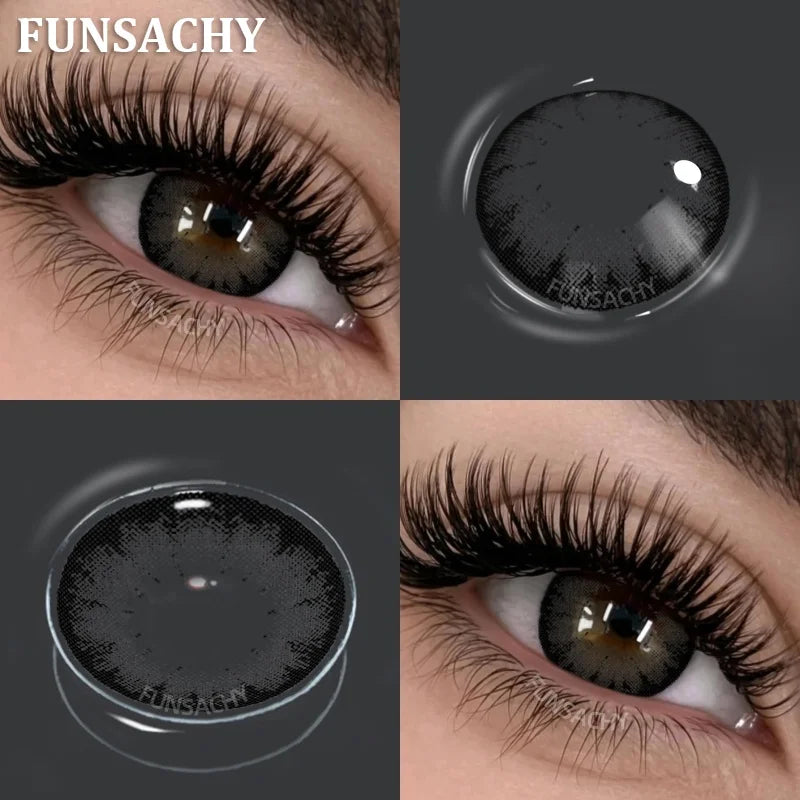 New Contact Lenses Natural Brown Eye Makeup Contacts Grey Color Lens Korean Softlens Yearly Cosmetics for Women-SHARON-BLACK-0-Free Shipping Leatheretro