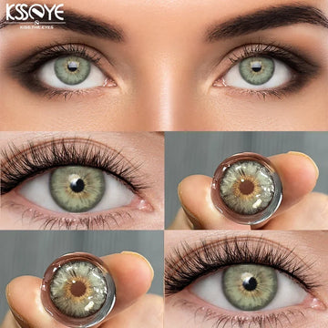 1 Pair Hot Sales Green Color Contact Lenses for Eyes Siri Series Myopia Lenses 0~-8.00 Degree High Quality Blue Iris Lens