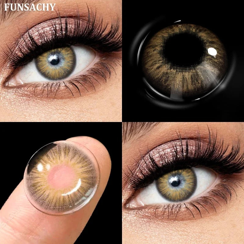 1 Pair Gray Color Contact Lenses for Eyes Natural Brown Blue Lenses Green Eye Contacts Beauty Cosmetic Pupils Yearly-MANILA-BROWN-0-Free Shipping Leatheretro