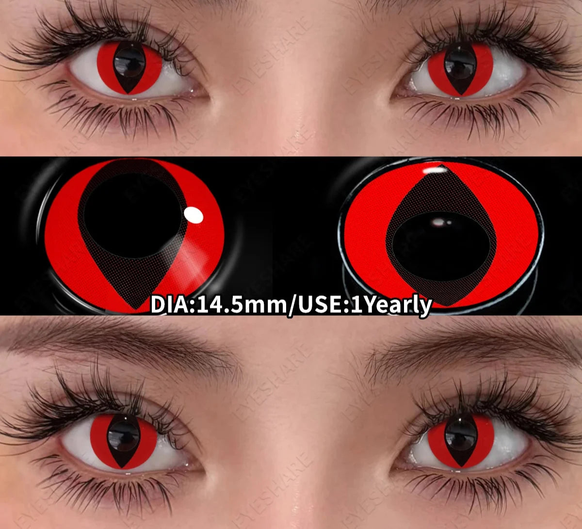 Cosplay Colored Contact Lenses Crazy White Lenses Red Anime Contacts Halloween Beauty Makeup Lens Black Eyes Contacts