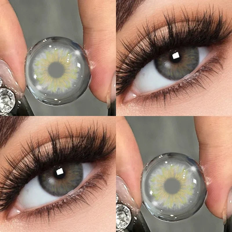 1 Pair Colorful Contact Lenses for Eyes Gold Eye Anime Cosplay Lenses With Prescription Myopia Lenses Green Iris Lens-cleopatra grey-0-Free Shipping Leatheretro