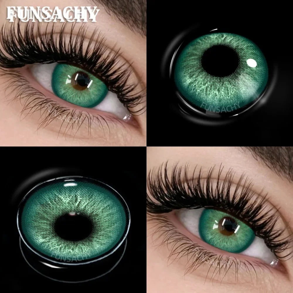 New Contact Lenses Natural Brown Eye Makeup Contacts Grey Color Lens Korean Softlens Yearly Cosmetics for Women-ANDRONI-GREEN-0-Free Shipping Leatheretro