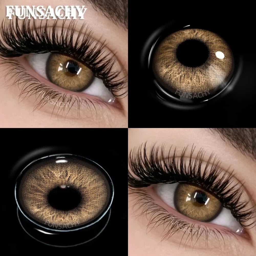 New Contact Lenses Natural Brown Eye Makeup Contacts Grey Color Lens Korean Softlens Yearly Cosmetics for Women-ANDRONI-BROWN-0-Free Shipping Leatheretro