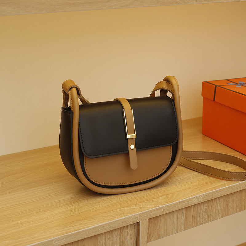 Saddle Women Shoulder Bag-Handbags-Beige-Free Shipping Leatheretro