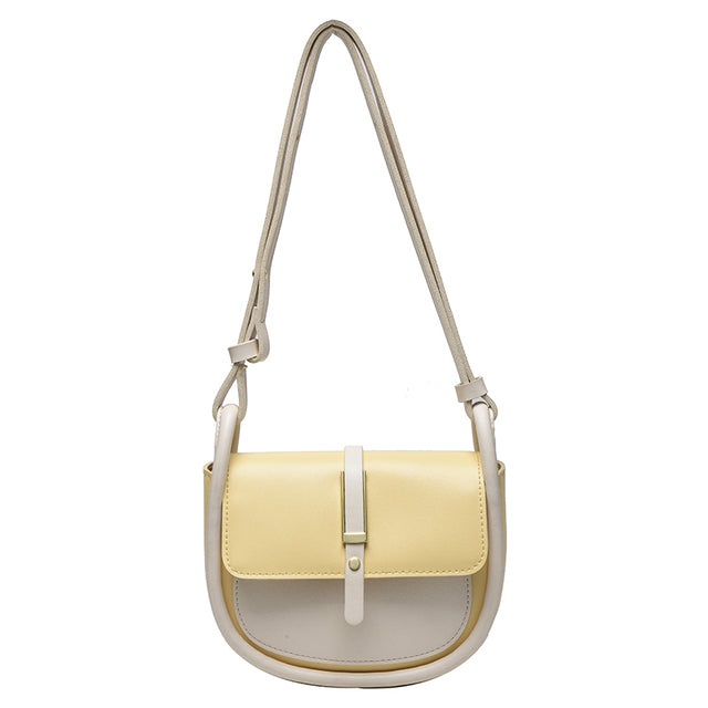 Saddle Women Shoulder Bag-Handbags-Beige-Free Shipping Leatheretro