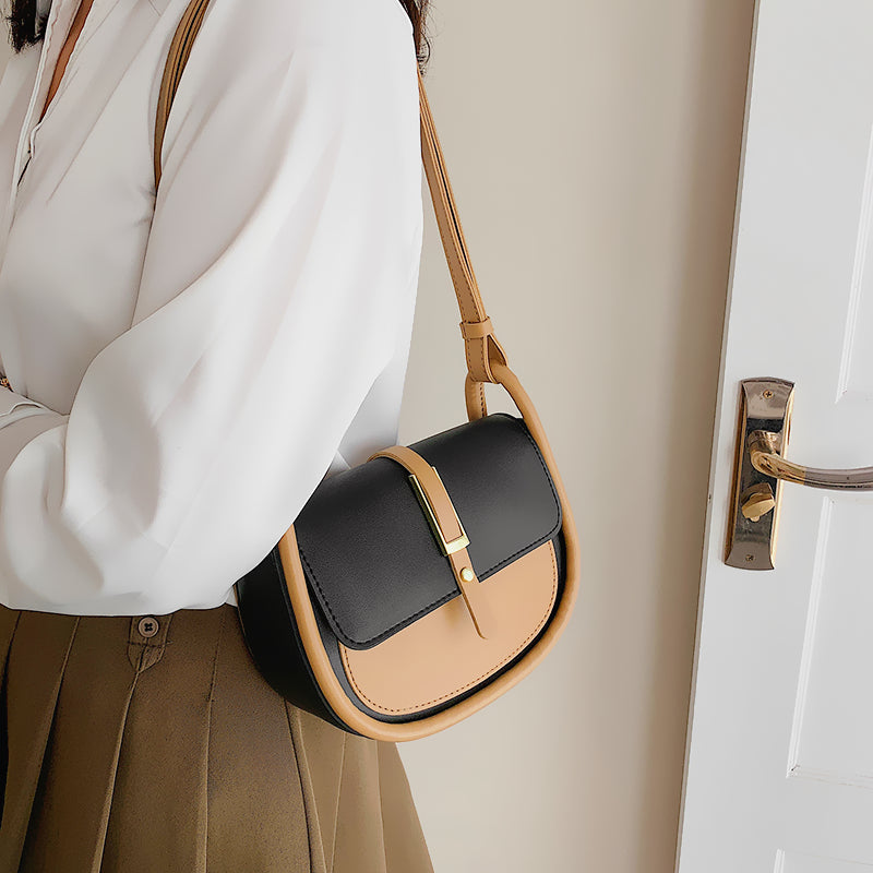 Saddle Women Shoulder Bag-Handbags-Beige-Free Shipping Leatheretro