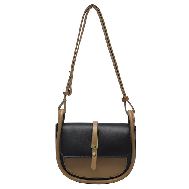 Saddle Women Shoulder Bag-Handbags-Black-Free Shipping Leatheretro
