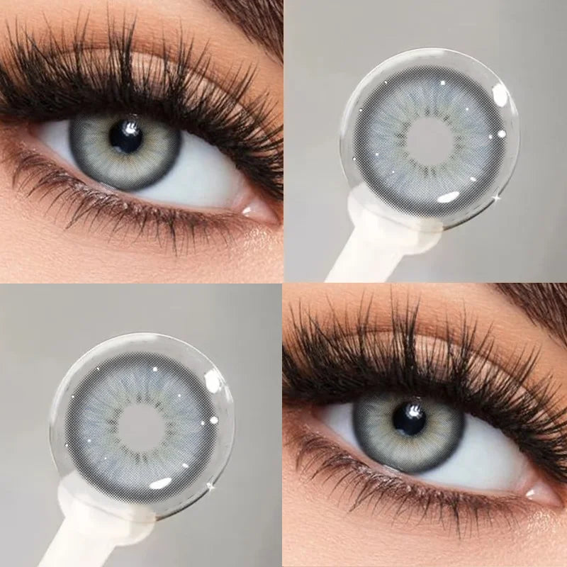 1 Pair Colorful Contact Lenses for Eyes Gold Eye Anime Cosplay Lenses With Prescription Myopia Lenses Green Iris Lens-Casablanca grey-0-Free Shipping Leatheretro