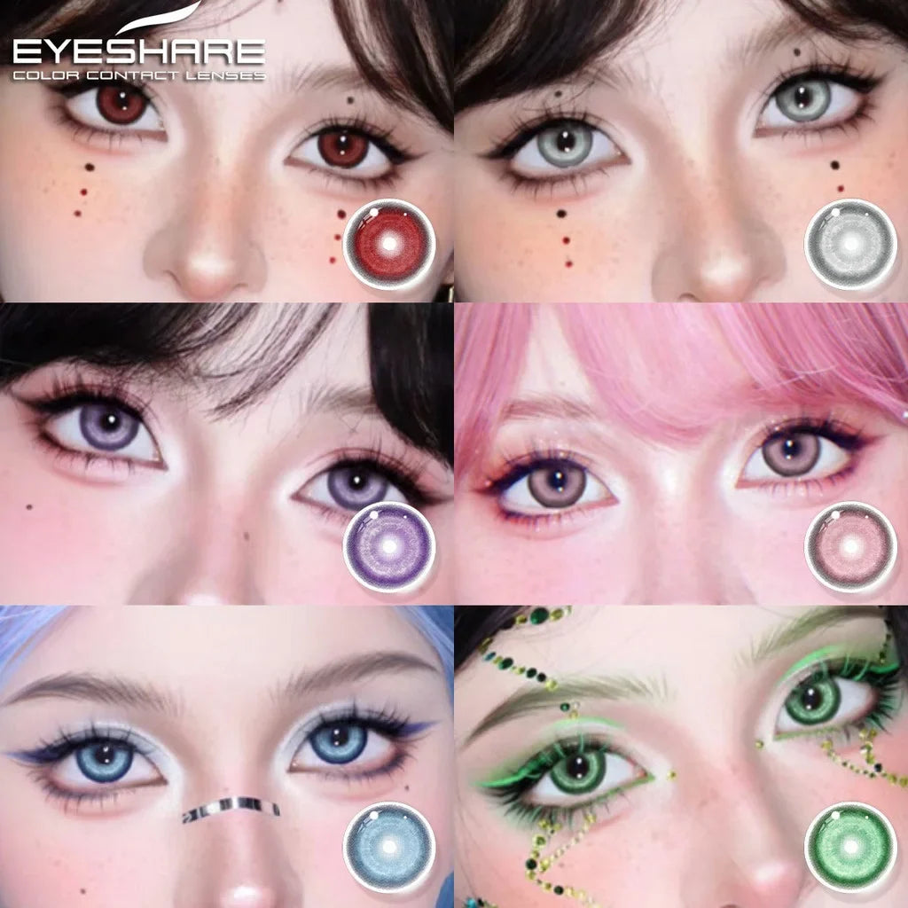 Contact Lenses 14.5mm 1Pair for Anime accessories for eyes Cosplay Color contact Lenses Halloween Eye Contacts yearly use-RHINE-BLUE-Free Shipping Leatheretro