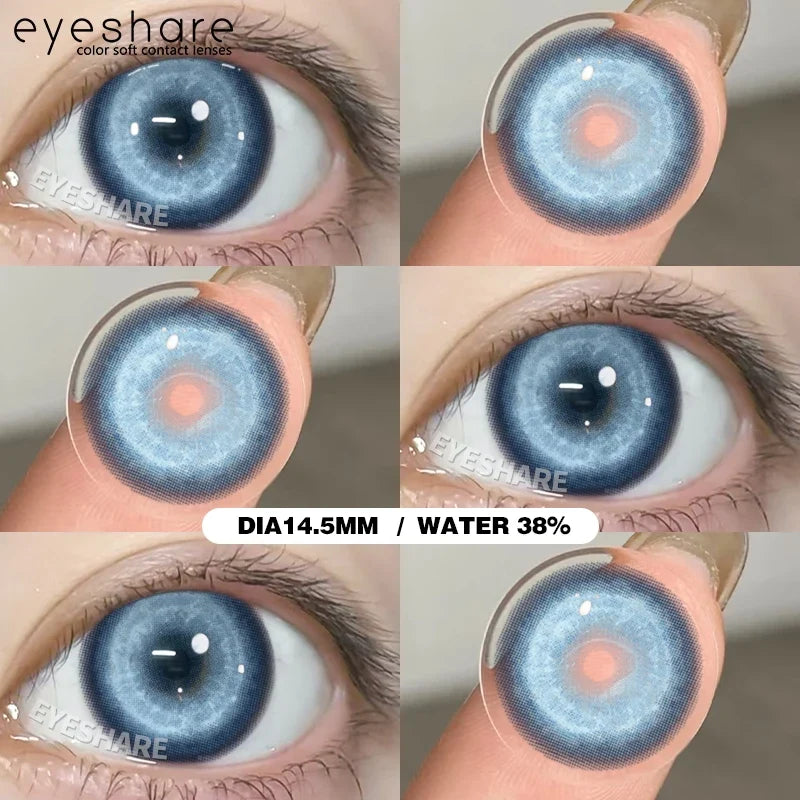Contact Lenses 14.5mm 1Pair for Anime accessories for eyes Cosplay Color contact Lenses Halloween Eye Contacts yearly use-RHINE-BLUE-Free Shipping Leatheretro