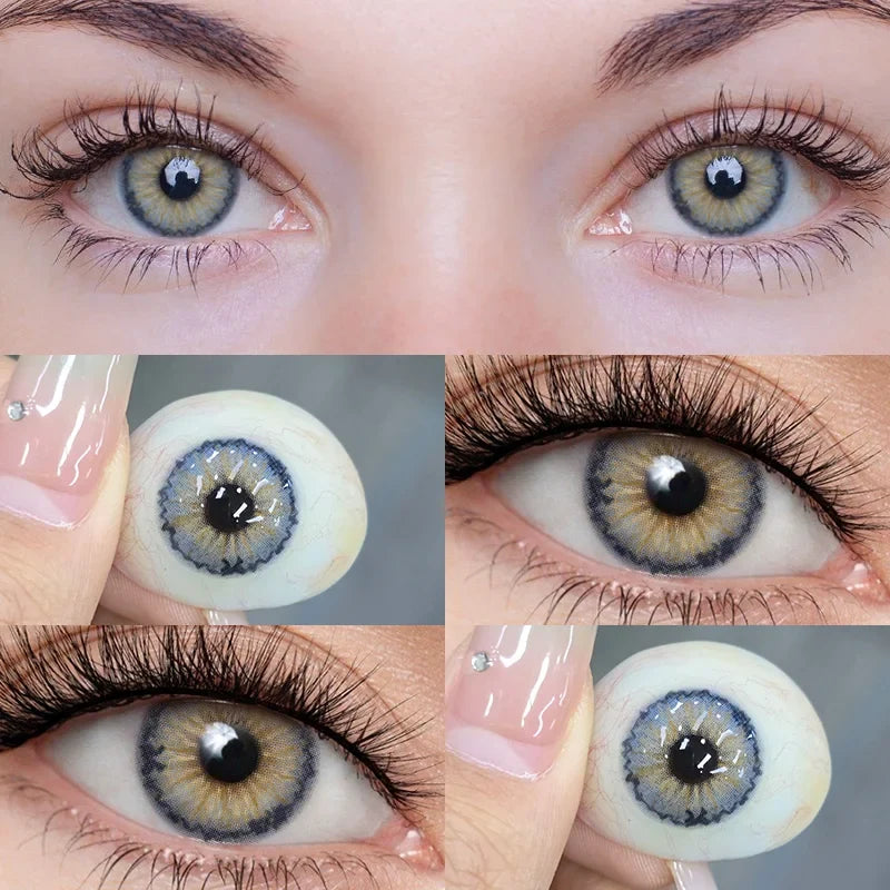2PCS 1Year Contact Lenses for Eyes Natural Beauty Pupils Eyes Lenses Korean Brown Contacts Fashion Green Pupil Lenses-Secret Brown-2.50-CHINA-Free Shipping Leatheretro