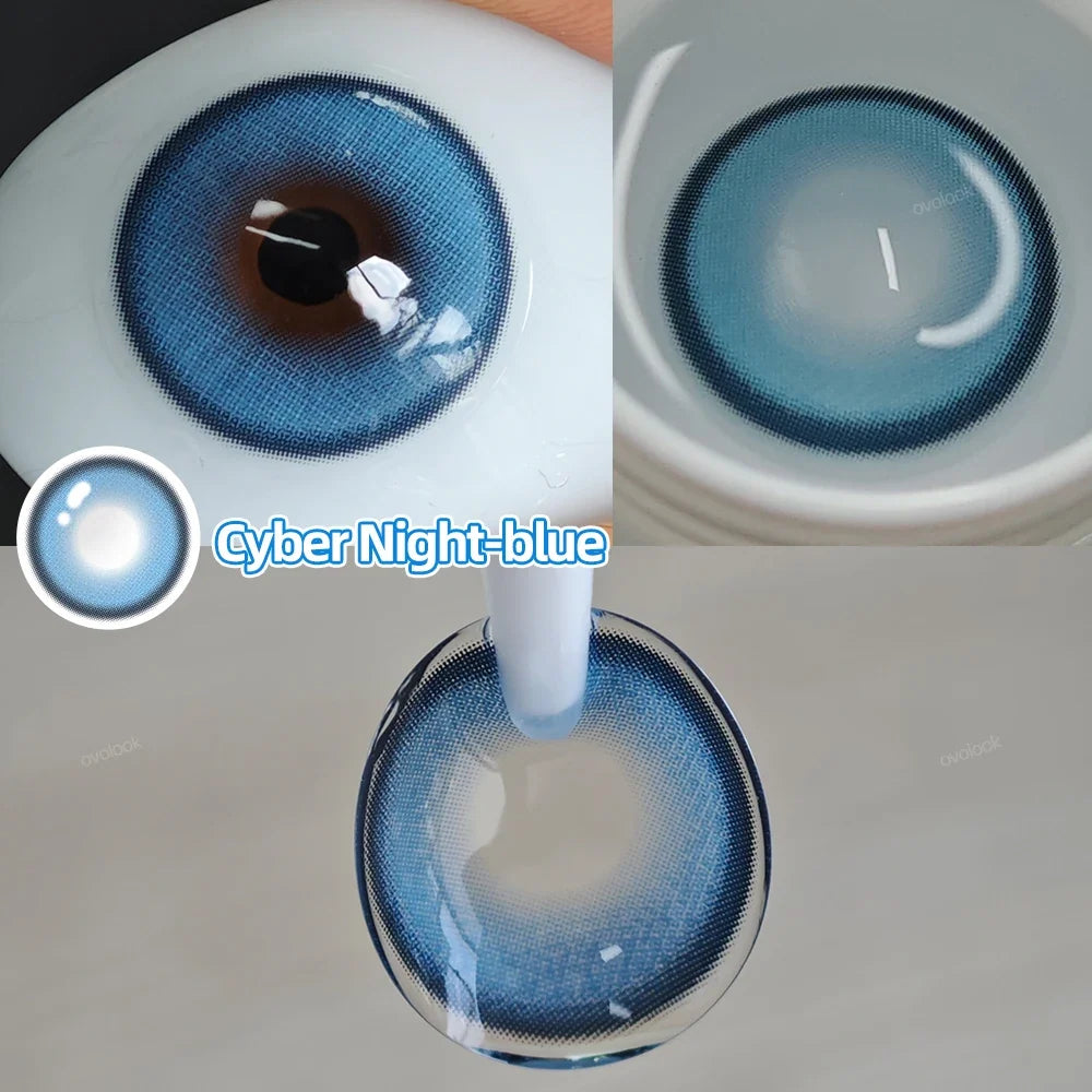 2pcs/pair Cyber Series Halloween Colored Contact Lenses for Makeup Eyes Big Pupils Red Contact Lenses Brown Lens Myopia