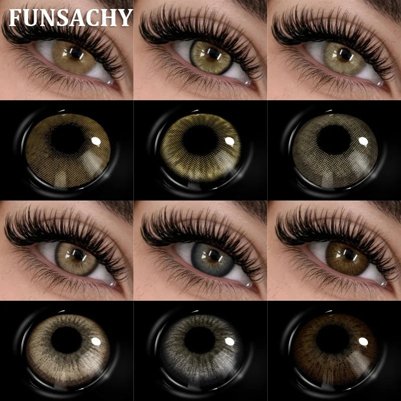 New Contact Lenses Natural Brown Eye Makeup Contacts Grey Color Lens Korean Softlens Yearly Cosmetics for Women-MARGARET-GRAY-0-Free Shipping Leatheretro