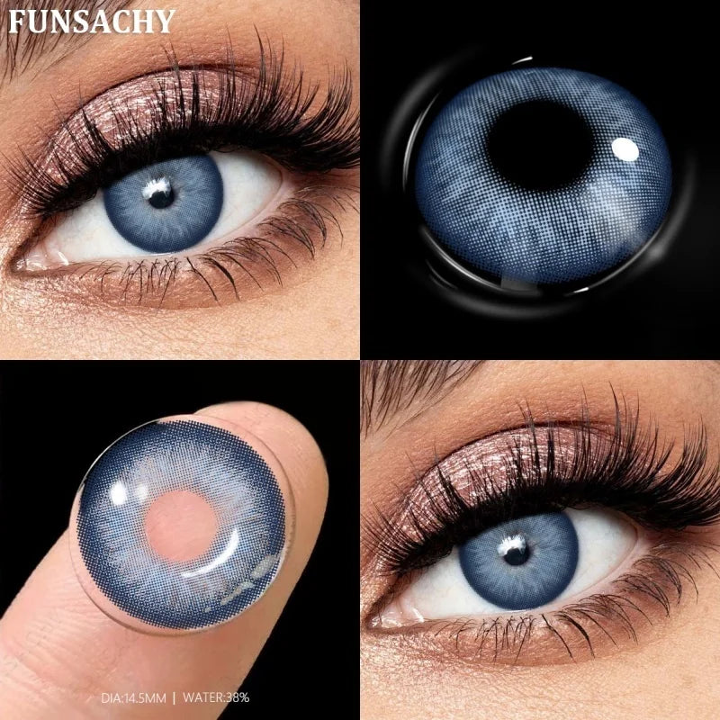 1 Pair Gray Color Contact Lenses for Eyes Natural Brown Blue Lenses Green Eye Contacts Beauty Cosmetic Pupils Yearly-MARGARET-BLUE-0-Free Shipping Leatheretro