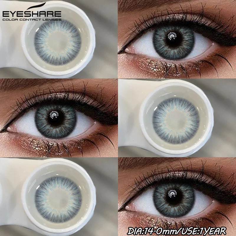 1Pair Fashion Colored Contact Lenses for Eyes Big Blue Eye Lens Natural Yearly Cosmetics Beauty Women Men Pupils-OMG-GREEN-Free Shipping Leatheretro