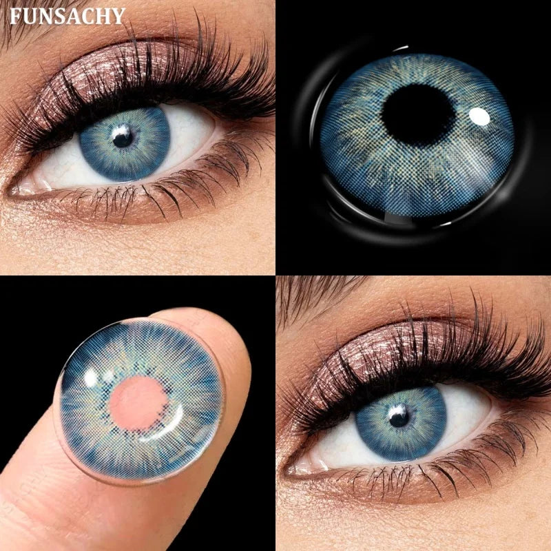 1 Pair Gray Color Contact Lenses for Eyes Natural Brown Blue Lenses Green Eye Contacts Beauty Cosmetic Pupils Yearly-METATRON-BLUE-0-Free Shipping Leatheretro