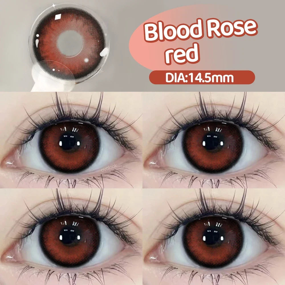 2pcs/pair Cyber Series Halloween Colored Contact Lenses for Makeup Eyes Big Pupils Red Contact Lenses Brown Lens Myopia