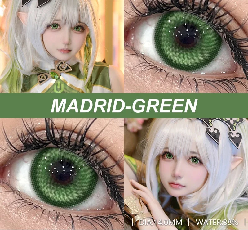 Contact Lenses 1 Pair Purple Lenses Cosplay Green Colored Lenses Anime Blue Lens Halloween Colorful Makeup Eye Cosmetic