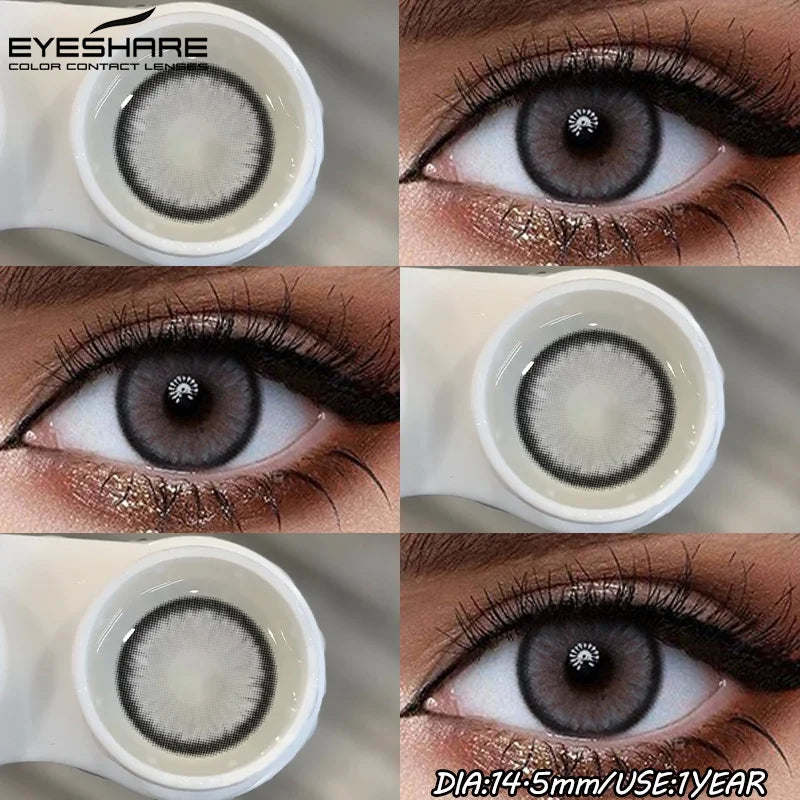 1Pair Fashion Colored Contact Lenses for Eyes Big Blue Eye Lens Natural Yearly Cosmetics Beauty Women Men Pupils-DIAMOND-GRAY-Free Shipping Leatheretro