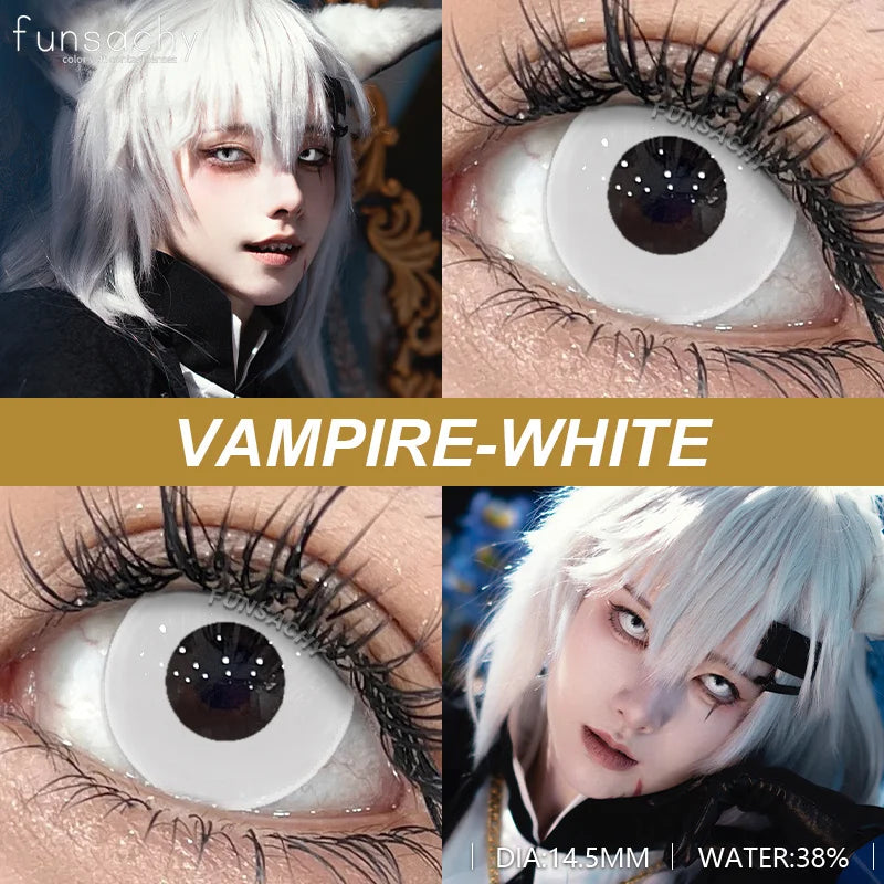 2pcs Hot Cosplay Contact Lenses for Eyes Black Eye Lenses Red Lens Eye Makeup for Halloween Anime Cosplay Crazy Lenses