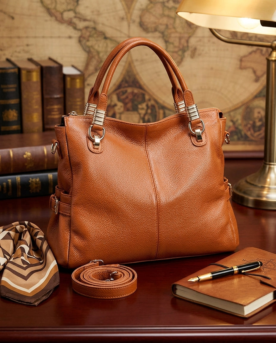 Classic Wild Leather Handbag - Stylish First Layer Cowhide Bag-Handbags-Black-Free Shipping Leatheretro