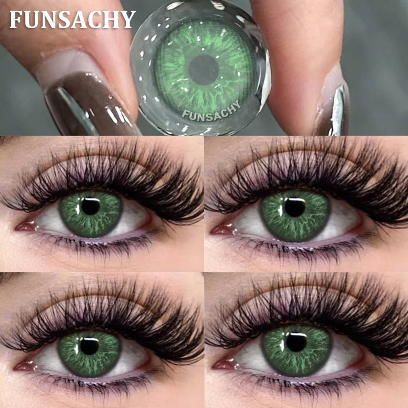 1 Pair Big Black Color Contact Lenses Natural Gray Lenses Blue Korean Eye Makeup Contacts Yearly Beauty Pupils Cosmetic-IKEREL-GREEN-0-Free Shipping Leatheretro