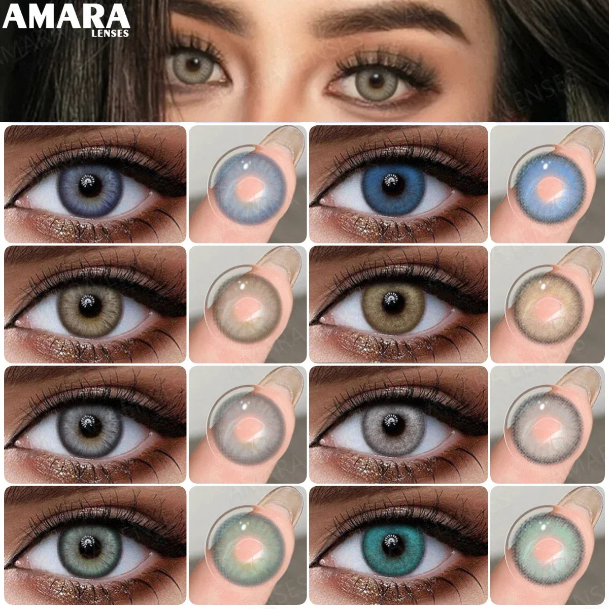 1Pair Fashion Colored Contact Lenses for Eyes Big Blue Eye Lens Natural Yearly Cosmetics Beauty Women Men Pupils-OMG-GRAY-Free Shipping Leatheretro