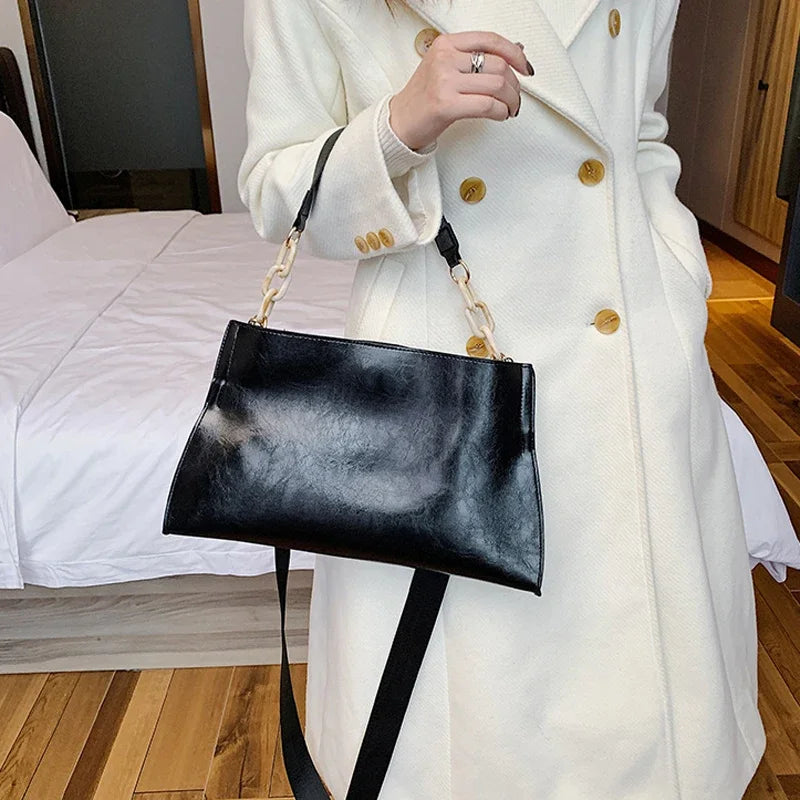 Stylish Women's Shoulder Bag - Soft Synthetic Leather Crossbody Bag-Handbags-Dark Green-Free Shipping Leatheretro