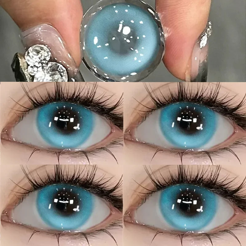 1Pair Color Contact Lenses with Myopia Green Lenses for Eye Gray Lenses Pink Contact Lenses Korean Lens Colorful Lens-illuminant-0-Free Shipping Leatheretro
