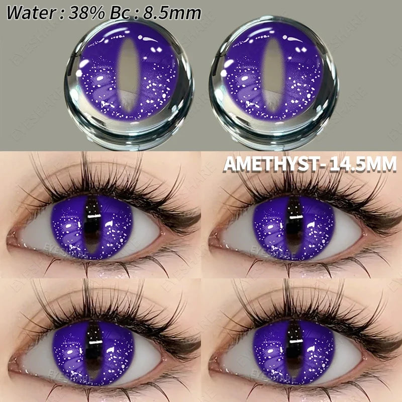 Cosplay Color Contact Lenses Halloween Contact Lenses for Eyes 2pcs Blue Color Contacts Anime Accessories Yellow Lenses