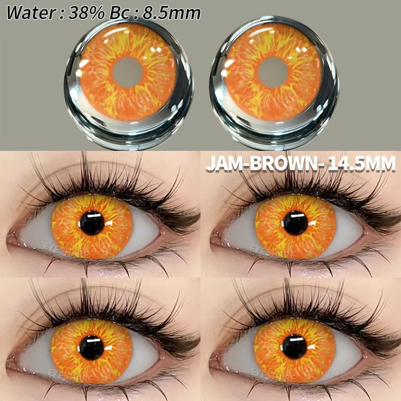 Cosplay Color Contact Lenses Halloween Contact Lenses for Eyes 2pcs Blue Color Contacts Anime Accessories Yellow Lenses