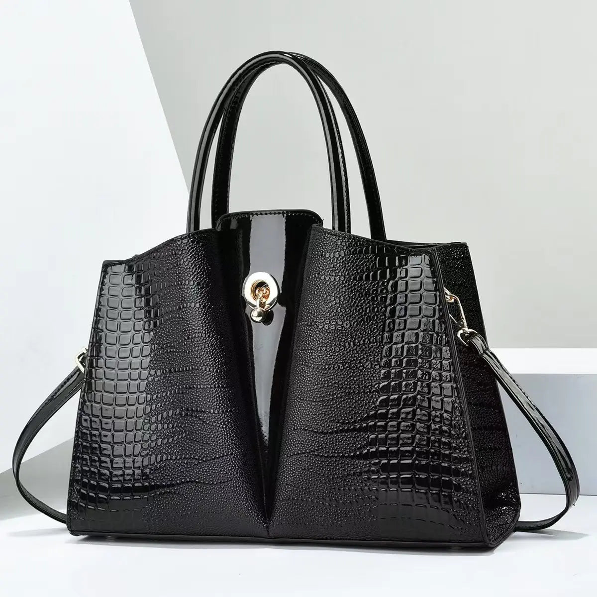 Luxury Designer Ladies Shopper Messenger Bags-Handbags-Black-Free Shipping Leatheretro