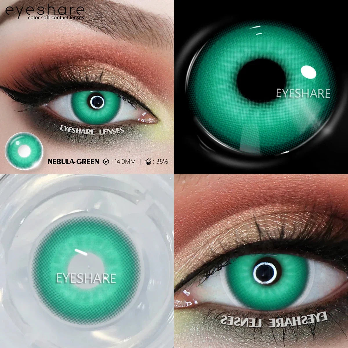 1Pair Halloween Cosplay Color Contact Lenses Eye Anime Lenses Color Contact Lenses Eye Color Lenses-NEBULA-GREEN-Free Shipping Leatheretro