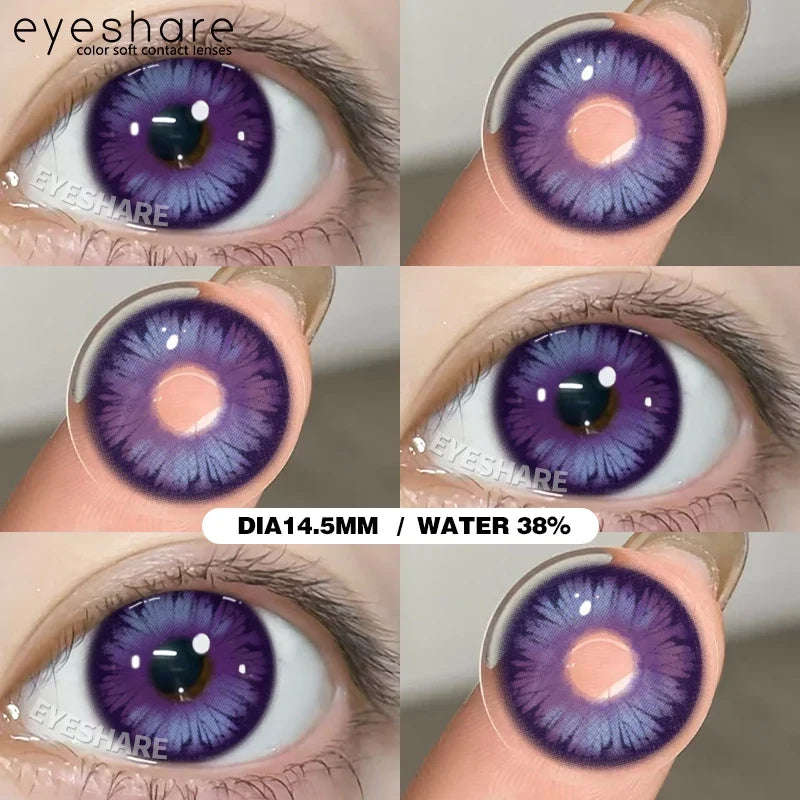 Contact Lenses 14.5mm 1Pair for Anime accessories for eyes Cosplay Color contact Lenses Halloween Eye Contacts yearly use-MONTREXU-PURPLE-Free Shipping Leatheretro