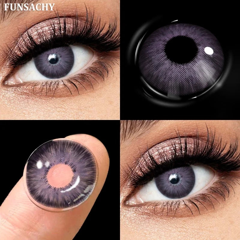 1 Pair Gray Color Contact Lenses for Eyes Natural Brown Blue Lenses Green Eye Contacts Beauty Cosmetic Pupils Yearly-METATRON-PURPLE-0-Free Shipping Leatheretro