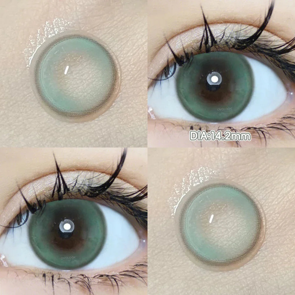 2pcs Natural Green Contact Lenses fo Eyes Beauty Color Pupils Makeup Color Eye Lenses Big Diameter Myopia Lenses-Star Realm-green-8.00-Free Shipping Leatheretro