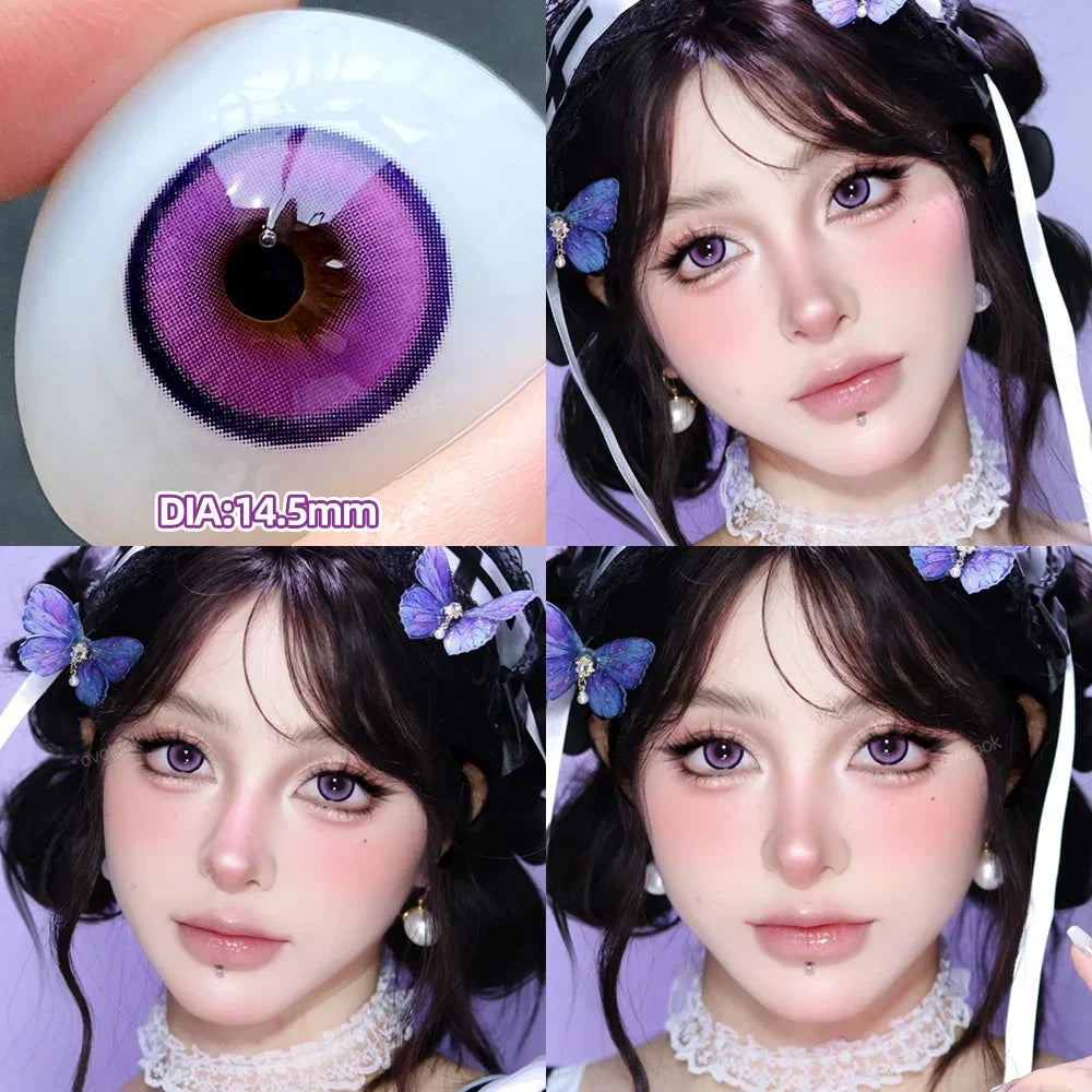 2pcs/pair Cyber Series Halloween Colored Contact Lenses for Makeup Eyes Big Pupils Red Contact Lenses Brown Lens Myopia