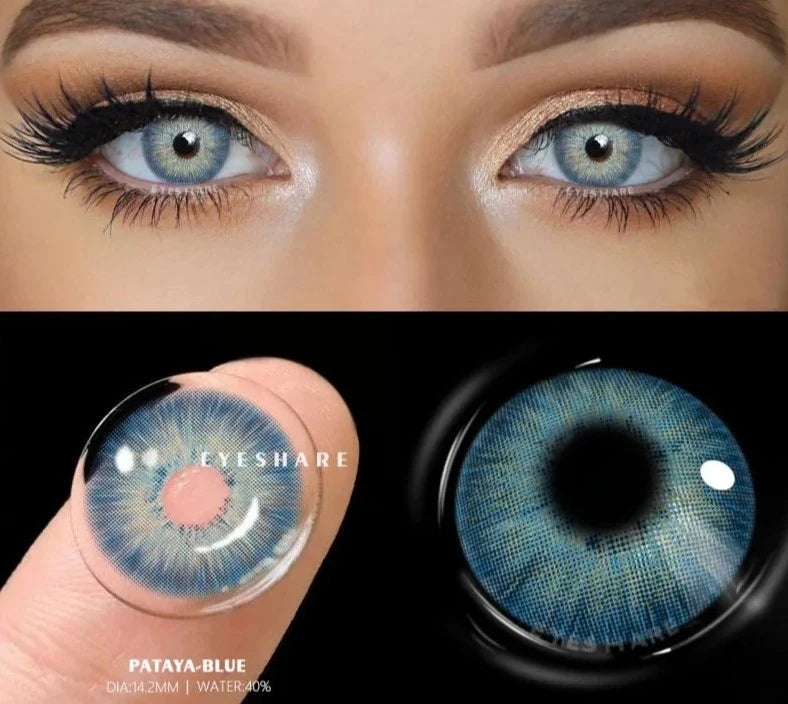 Natural Color Contact Lenses For Eyes 1Pair Multicolor Lens Soft Yearly Blue Eye Contact Beautiful Pupils Beauty Makeup