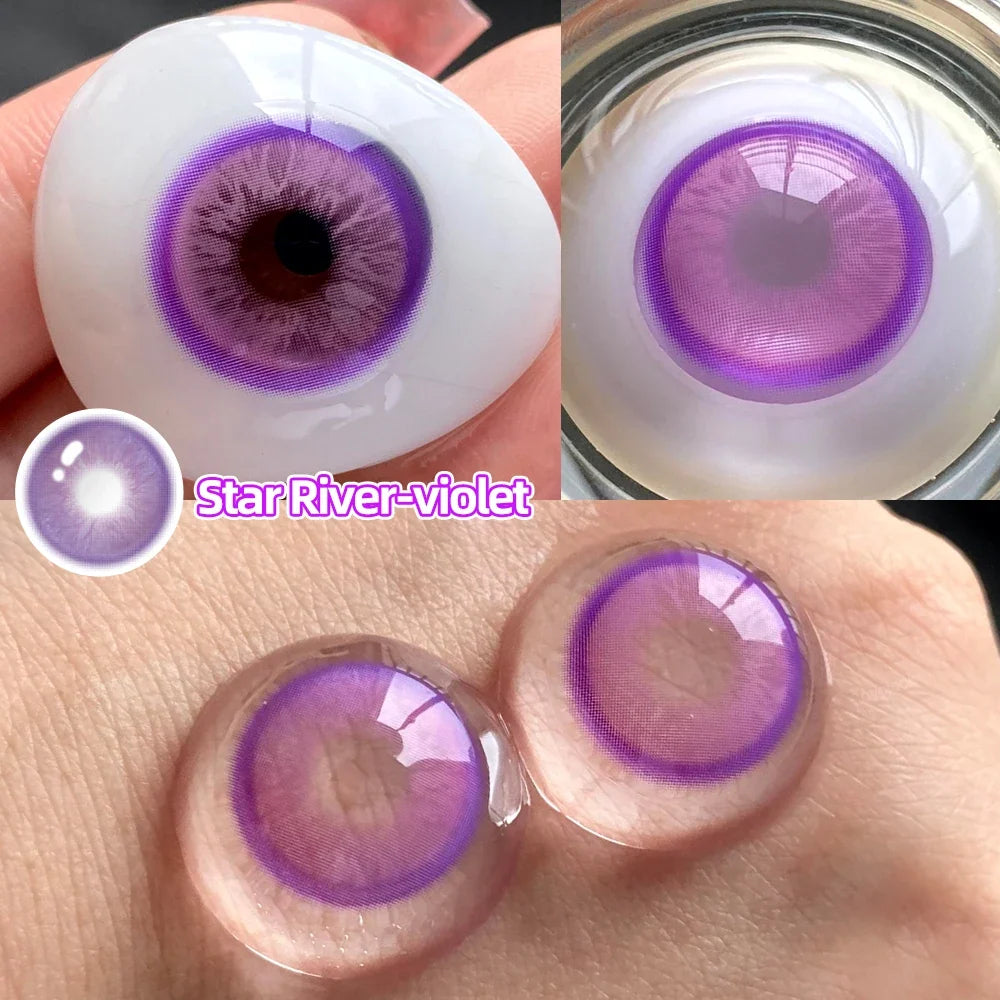 2pcs/pair Cyber Series Halloween Colored Contact Lenses for Makeup Eyes Big Pupils Red Contact Lenses Brown Lens Myopia