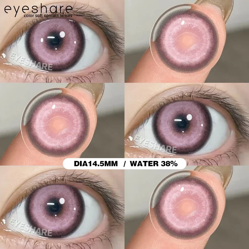 Contact Lenses 14.5mm 1Pair for Anime accessories for eyes Cosplay Color contact Lenses Halloween Eye Contacts yearly use-RHINE-PINK-Free Shipping Leatheretro