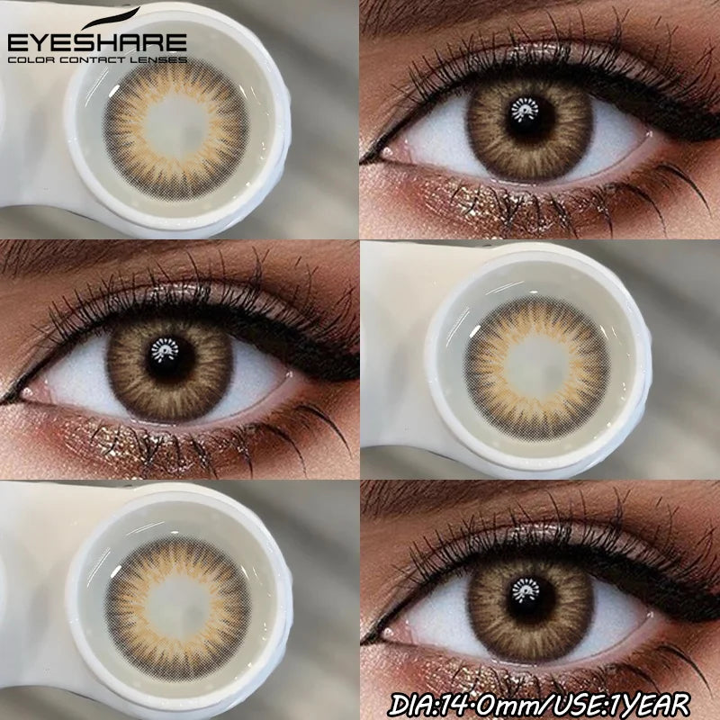 1Pair Fashion Colored Contact Lenses for Eyes Big Blue Eye Lens Natural Yearly Cosmetics Beauty Women Men Pupils-OMG-BROWN-Free Shipping Leatheretro
